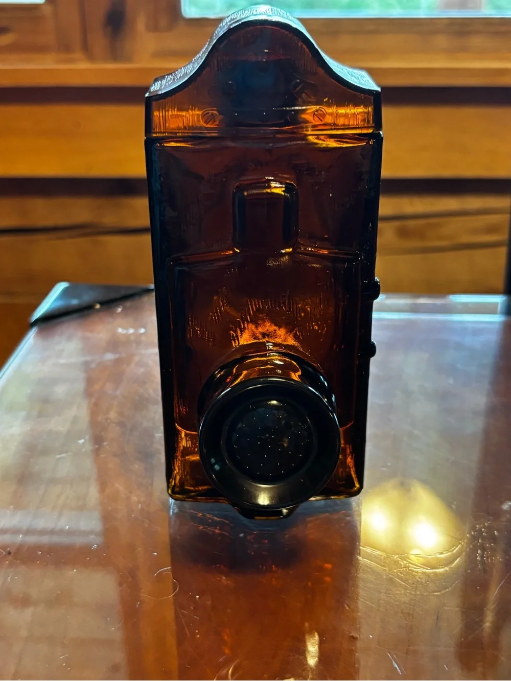 Avon Amber Glass Camera Bottle Accent